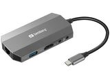 USB-C 6-in1 Travel Dock, Alu