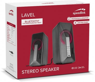 SPEEDLINK LAVEL Sort, Grå Kabel & trådløs 10 W