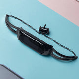 Metal armbånd til Xiaomi Mi Band 3 / 4 / 5 / 6 band rem - sort
