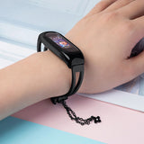 Metal armbånd til Xiaomi Mi Band 3 / 4 / 5 / 6 band rem - sort