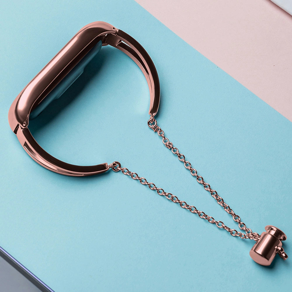 Metal armbånd til Xiaomi Mi Band 3 / 4 / 5 / 6 band rem - pink