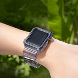 Silicone Band Strap Armbånd Case Strap Light Set til Apple Watch 44mm - sort