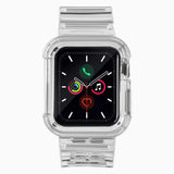 Silicone Band Strap Armbånd Case Strap Light Set til Apple Watch 44mm - sort