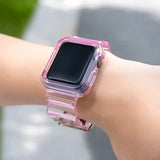 Silicone Band Strap Armbånd Case Strap Light Set til Apple Watch 44mm - Rød
