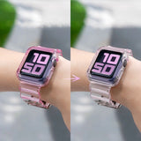 Silicone Band Strap Armbånd Case Strap Light Set til Apple Watch 44mm - Rød