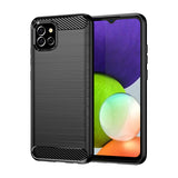 Carbon Case Fleksibel dækning Case til Samsung A03S EU (166.5) sort