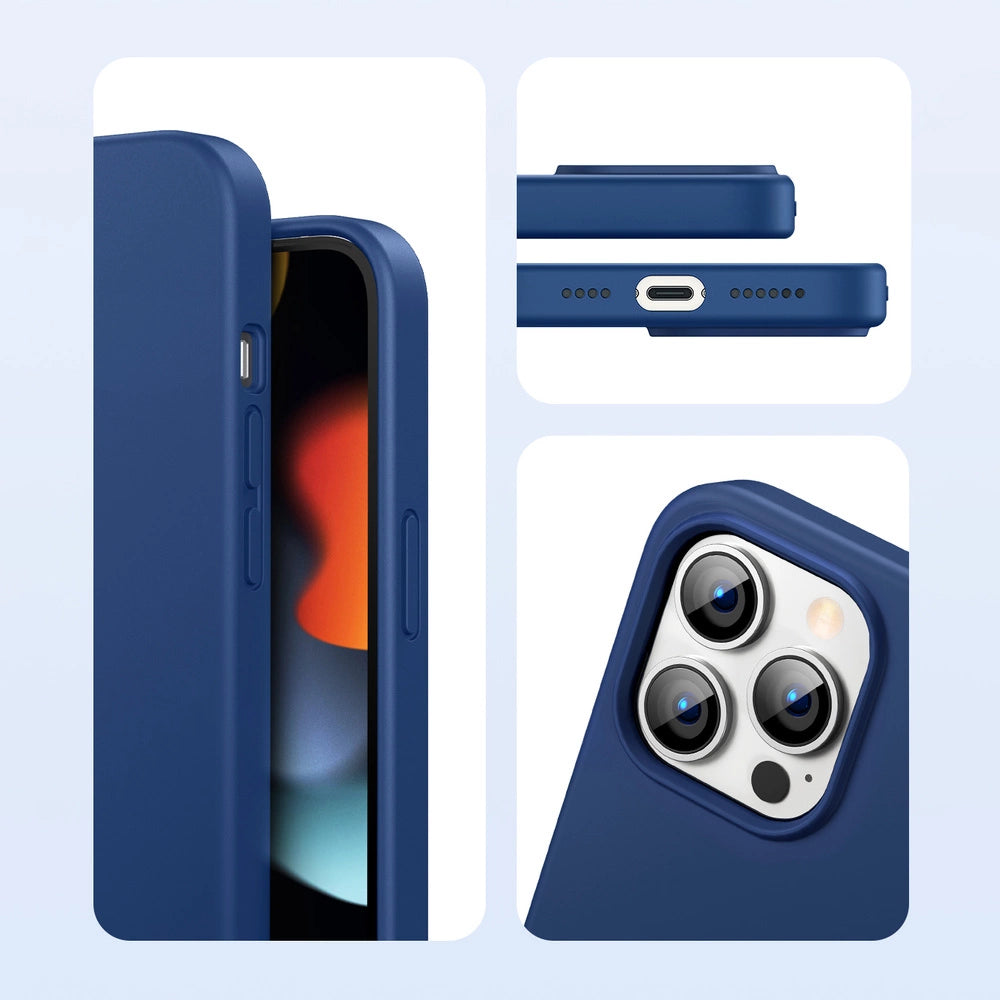 Ugreen beskyttende silikone Case gummi fleksible silikone cover til iPhone 13 Pro Max blå