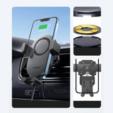 Ugreen Car Qi Wireless Charger 15W Car Phone Holder på Ventilation Grille Black (40118 CD256)