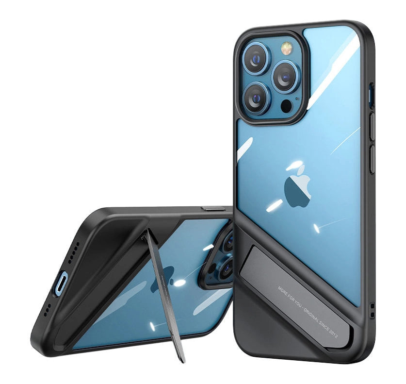 Ugreen Fusion Kickstand Case iPhone 13 Pro Hard Cover med Gel Frame og Stand sort (90153)