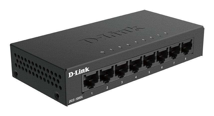 D-Link DGS-108GL Ikke administreret Gigabit Ethernet (10/100/1000) Sort