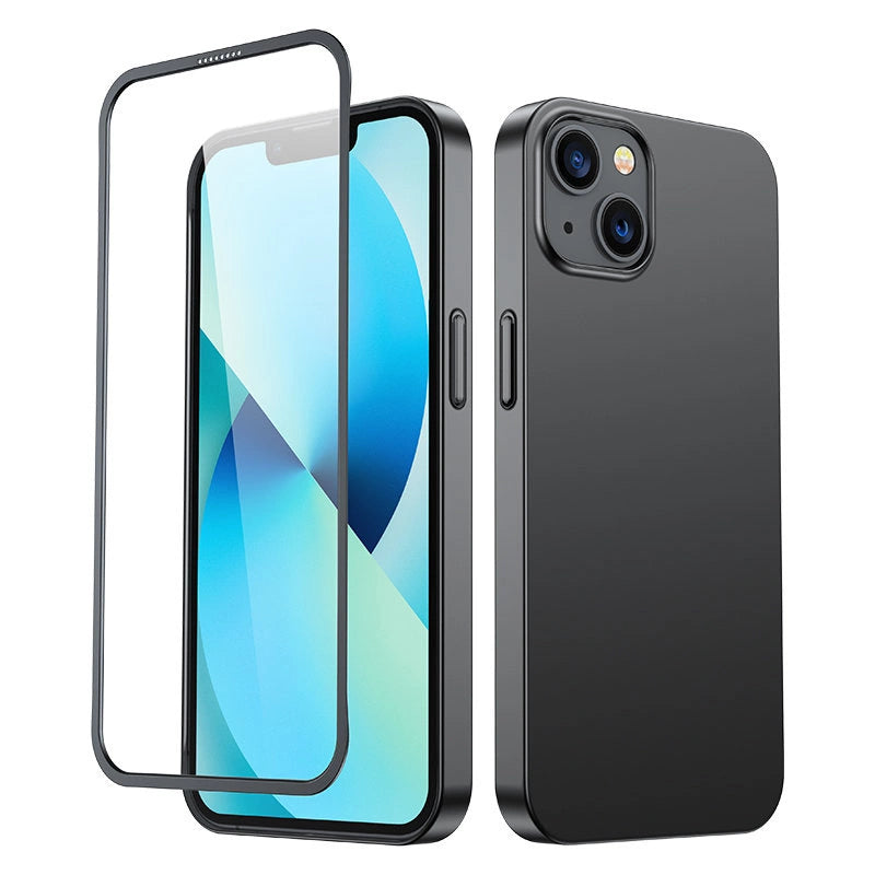 Joyroom 360 Full Case forside og bagside til iPhone 13 + skærmbeskytter af hærdet glas sort (JR-BP927 sort)