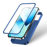 Joyroom 360 Full Case forside og bagside til iPhone 13 + skærmbeskytter af hærdet glas blå (JR-BP927 blå)