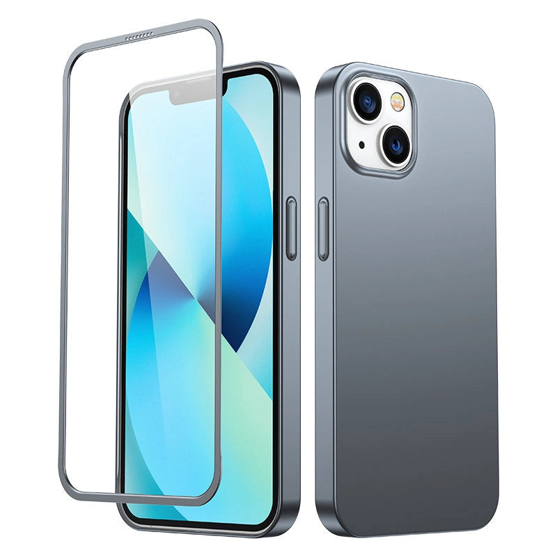 Joyroom 360 Full Case forside og bagside til iPhone 13 + skærmbeskytter af hærdet glas grå (JR-BP927 tranish)