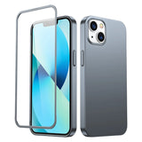 Joyroom 360 Full Case forside og bagside til iPhone 13 + skærmbeskytter af hærdet glas grå (JR-BP927 tranish)