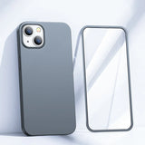 Joyroom 360 Full Case forside og bagside til iPhone 13 + skærmbeskytter af hærdet glas grå (JR-BP927 tranish)