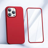 Joyroom 360 Full Case forside og bagside til iPhone 13 Pro + skærmbeskytter af hærdet glas rød (JR-BP935 rød)