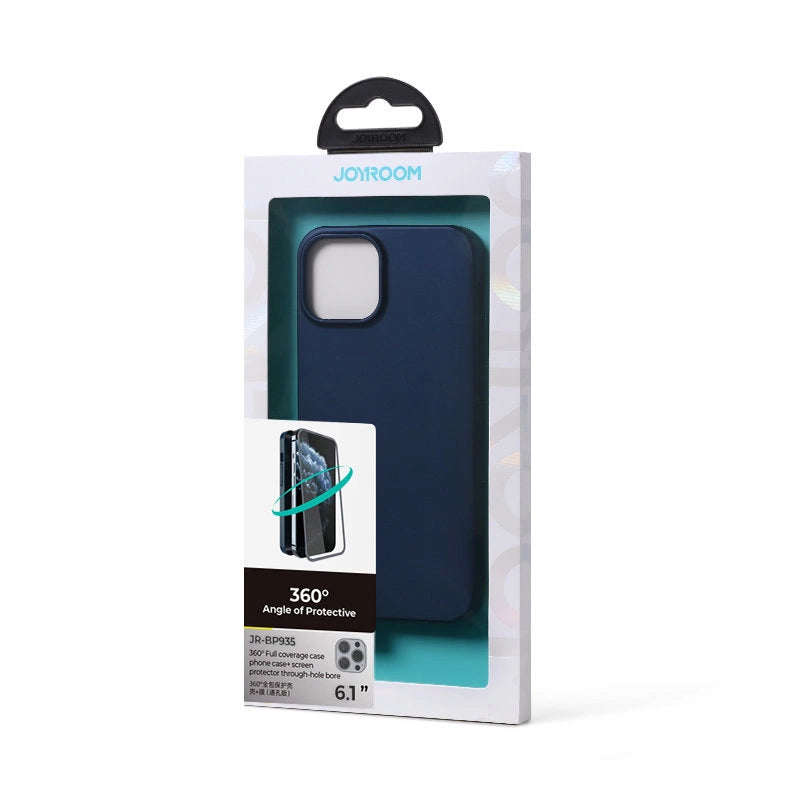 Joyroom 360 Full Case forside og bagside til iPhone 13 Pro + skærmbeskytter af hærdet glas blå (JR-BP935 blå)