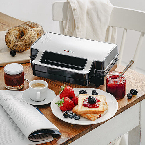 Adler AD 3073 sandwichtoaster 1400 W Sort, Sølv