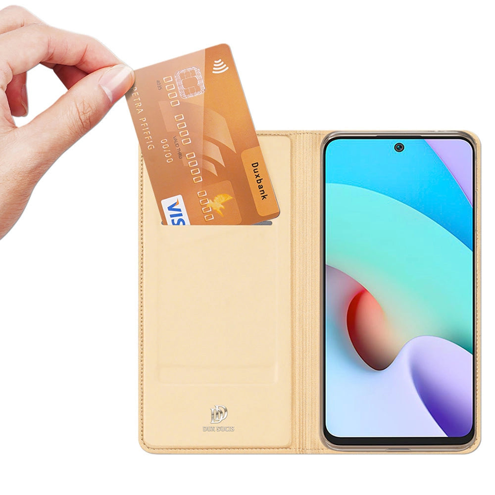 Dux Ducis Skin Pro Bookcase type kuffert til Xiaomi Redmi 10 guld