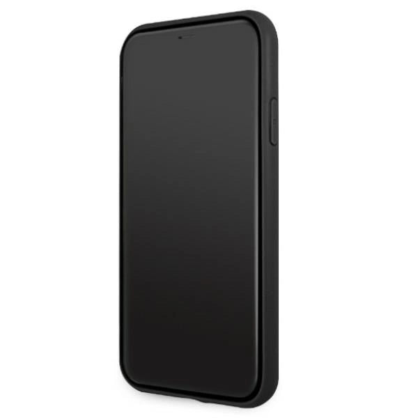AMG AMHCN61GSEBK iPhone 11 6.1 " sort / sort hårdkasse Læder Debossed Lines