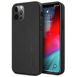 AMG AMHCP12LDOLBK iPhone 12 Pro Max 6,7" sort/sort hårdkasse læder Hot Stamped