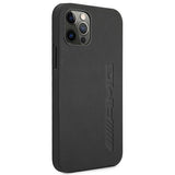 AMG AMHCP12LDOLBK iPhone 12 Pro Max 6,7" sort/sort hårdkasse læder Hot Stamped