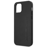 AMG AMHCP12LDOLBK iPhone 12 Pro Max 6,7" sort/sort hårdkasse læder Hot Stamped