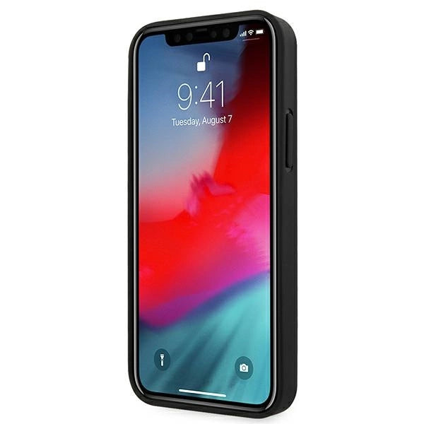 AMG AMHCP12SGSEBK iPhone 12 mini 5,4" sort/sort hårdkasse Læder Debossed Lines