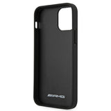 AMG AMHCP12SGSEBK iPhone 12 mini 5,4" sort/sort hårdkasse Læder Debossed Lines