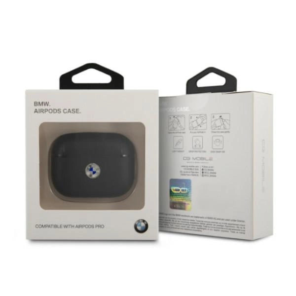 BMW BMAPSSLBK AirPods Pro cover sort Geniune læder sølv logo