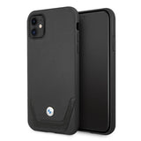 Etui BMW BMHCN61RSWPK iPhone 11 6,1" / Xr sort/sort hårdkasse Læder Perforeret