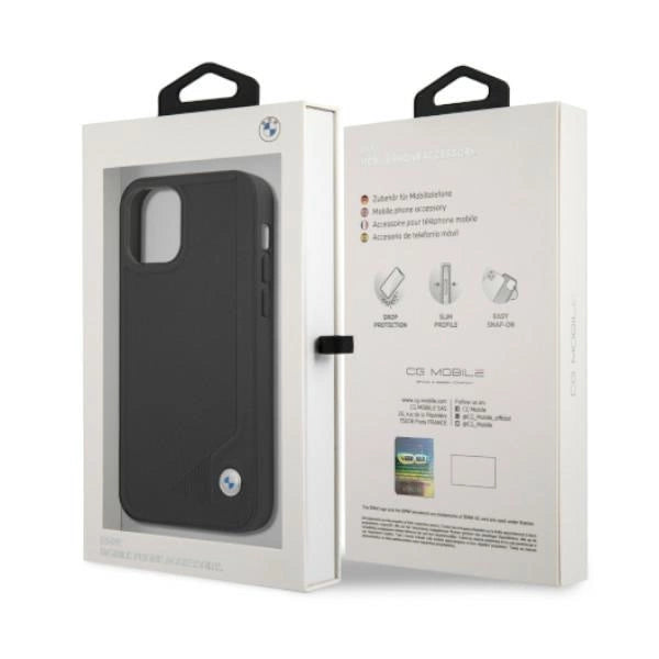 Etui BMW BMHCP12LRCDPK iPhone 12 Pro Max 6,7" sort/sort hårdkasse læder Deboss