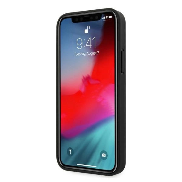 Etui BMW BMHCP12LRSCSK iPhone 12 Pro Max 6,7" sort/sort hårdkasse læder perforeret sider