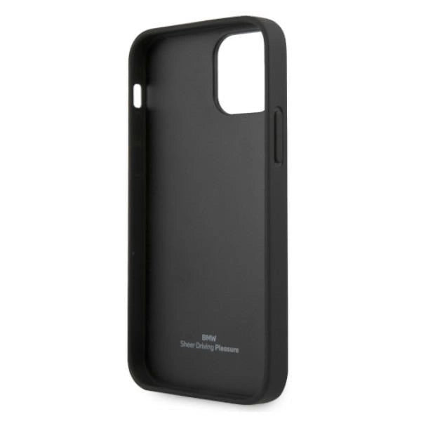 Etui BMW BMHCP12LRSCSK iPhone 12 Pro Max 6,7" sort/sort hårdkasse læder perforeret sider