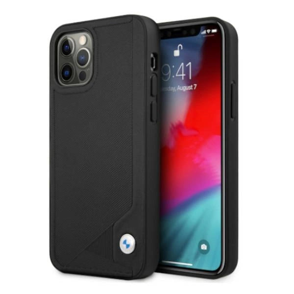 Etui BMW BMHCP12MRCDPK iPhone 12/12 Pro 6,1" sort/sort hardcase læder Deboss