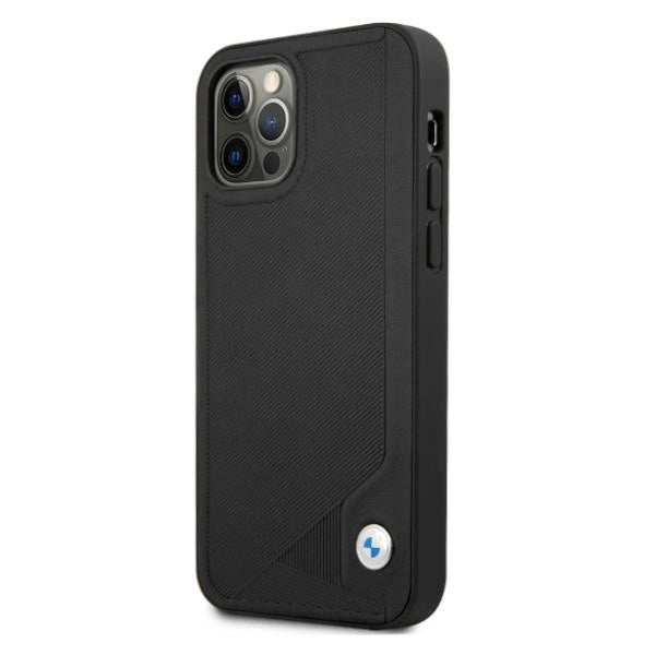 Etui BMW BMHCP12MRCDPK iPhone 12/12 Pro 6,1" sort/sort hardcase læder Deboss