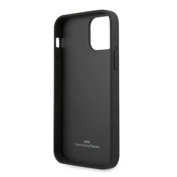 Etui BMW BMHCP12MRSCSK iPhone 12/12 Pro 6,1" sort/sort hårdkasse læder perforeret sider