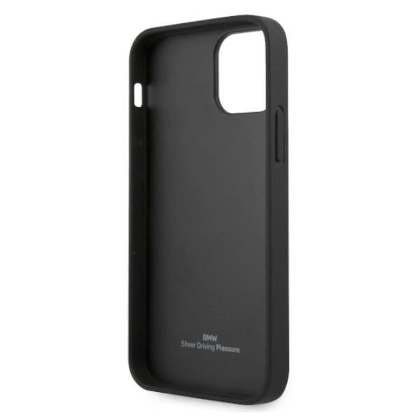 Etui BMW BMHCP12MRSPPK iPhone 12/12 Pro 6,1" sort/sort hårdkasse læder Curve Perforeret