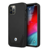 Etui BMW BMHCP12MRSWPK iPhone 12/12 Pro 6,1" sort/sort hårdkasse Læder Perforeret
