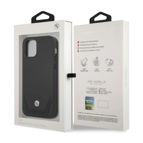 Etui BMW BMHCP12MRSWPK iPhone 12/12 Pro 6,1" sort/sort hårdkasse Læder Perforeret