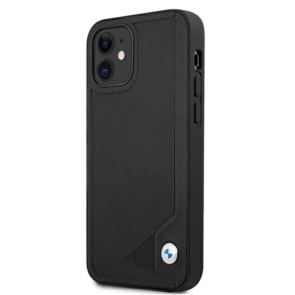 Etui BMW BMHCP12SRCDPK iPhone 12 mini 5,4 "sort/sort hårdkasse læder Deboss