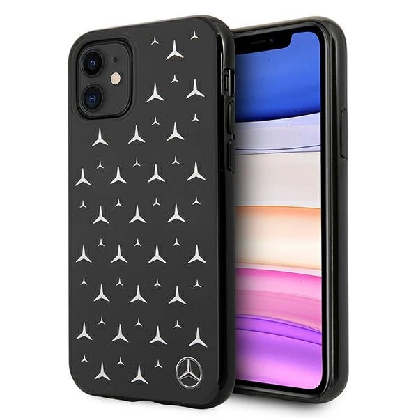 Mercedes MEHCN61ESPBK iPhone 11 6,1" / Xr sort/sort hardcase Silver Stars mønster
