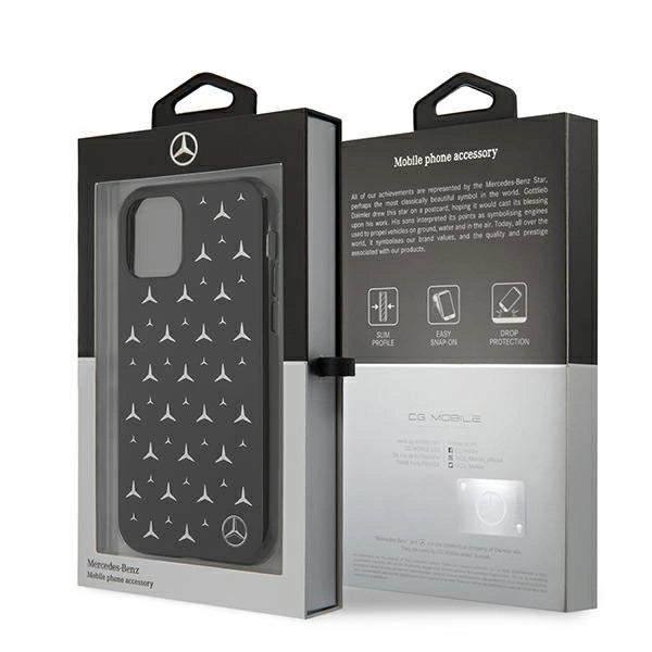 Mercedes MEHCN61ESPBK iPhone 11 6,1" / Xr sort/sort hardcase Silver Stars mønster