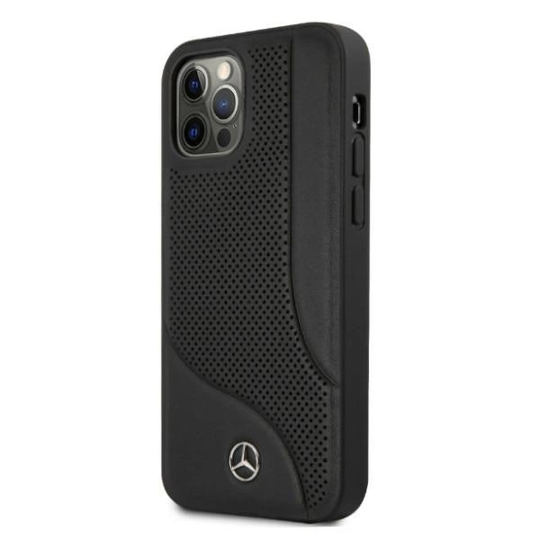 Mercedes MEHCP12LCDOBK iPhone 12 Pro Max 6,7" sort/sort hårdkasse Ledret perforeret område