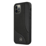 Mercedes MEHCP12LCDOBK iPhone 12 Pro Max 6,7" sort/sort hårdkasse Ledret perforeret område