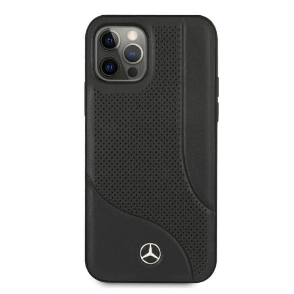 Mercedes MEHCP12LCDOBK iPhone 12 Pro Max 6,7" sort/sort hårdkasse Ledret perforeret område