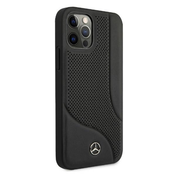 Mercedes MEHCP12LCDOBK iPhone 12 Pro Max 6,7" sort/sort hårdkasse Ledret perforeret område