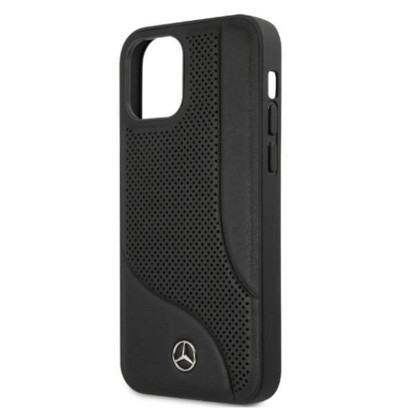 Mercedes MEHCP12LCDOBK iPhone 12 Pro Max 6,7" sort/sort hårdkasse Ledret perforeret område