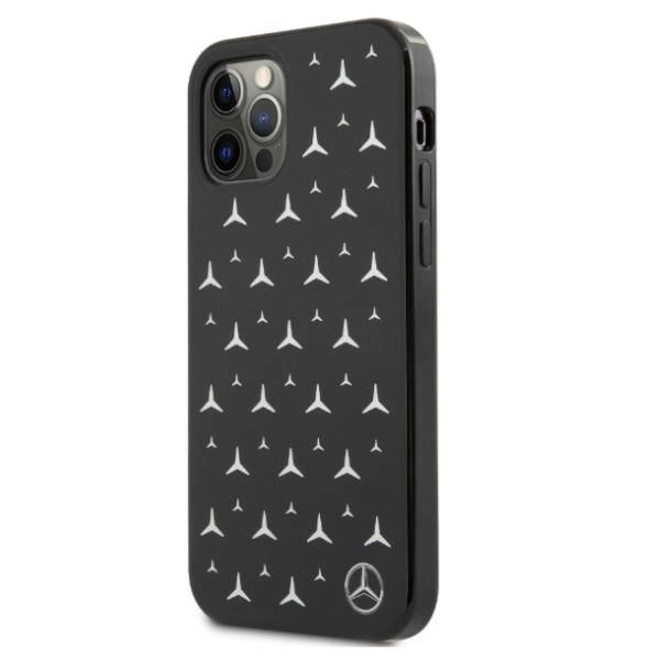 Mercedes MEHCP12LESPBK iPhone 12 Pro Max 6,7" sort/sort hårdkasse Silver Stars mønster