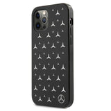 Mercedes MEHCP12LESPBK iPhone 12 Pro Max 6,7" sort/sort hårdkasse Silver Stars mønster